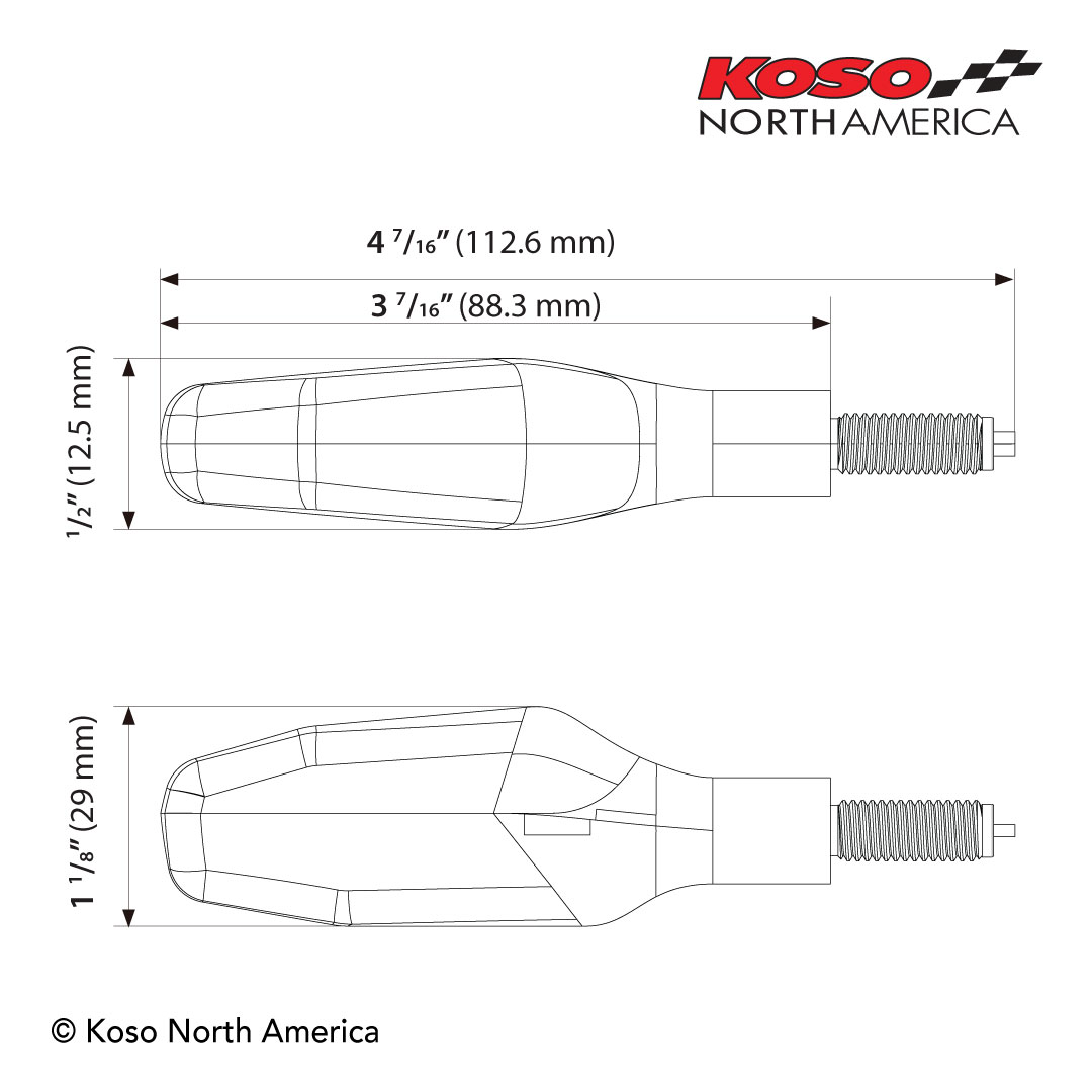 KOSO HE051001 GW 04 LED Turn Signals Sequential Matte Black Pair for Motorcycles and ATVs