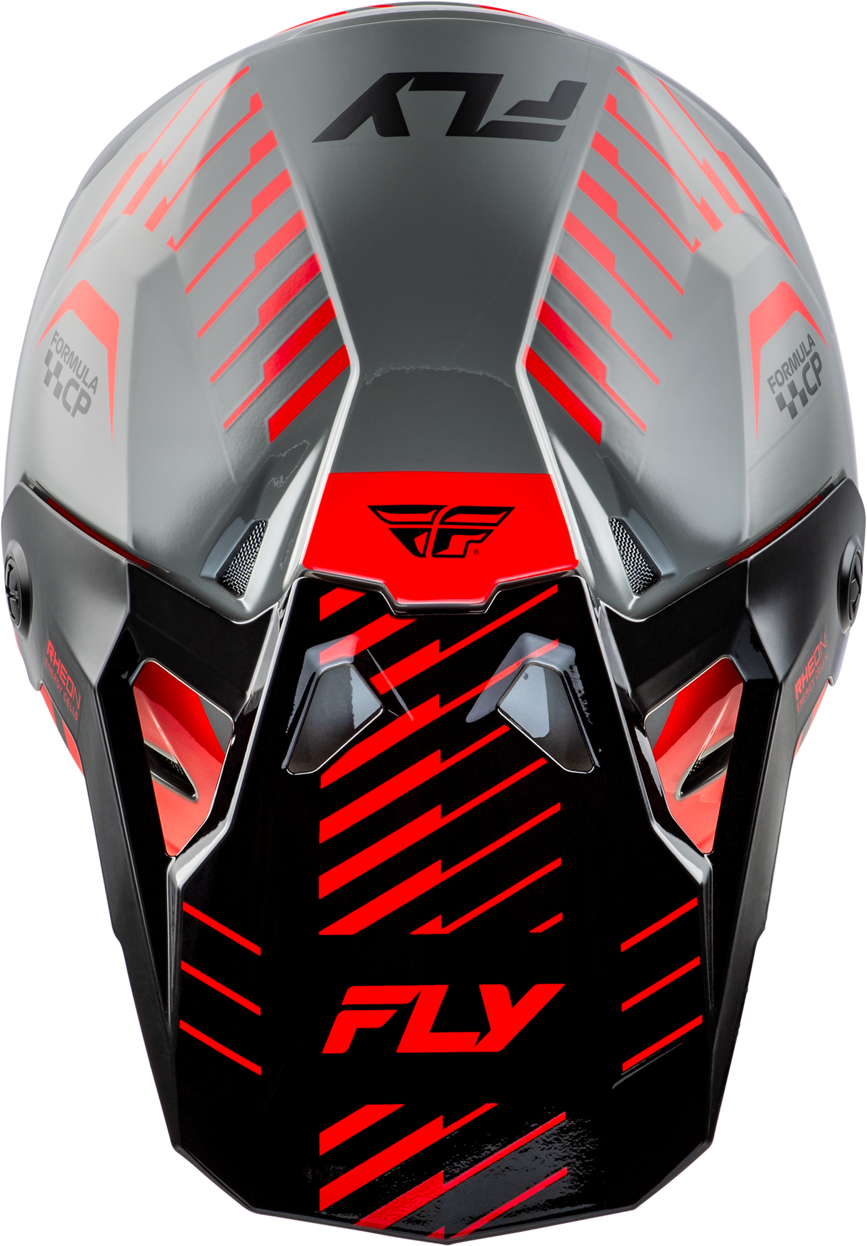 Fly Racing Youth Formula CP Slice Helmet Grey/Red/Black - DOT & ECE Approved, Impact-Absorbing Design for Off-Road & Motocross