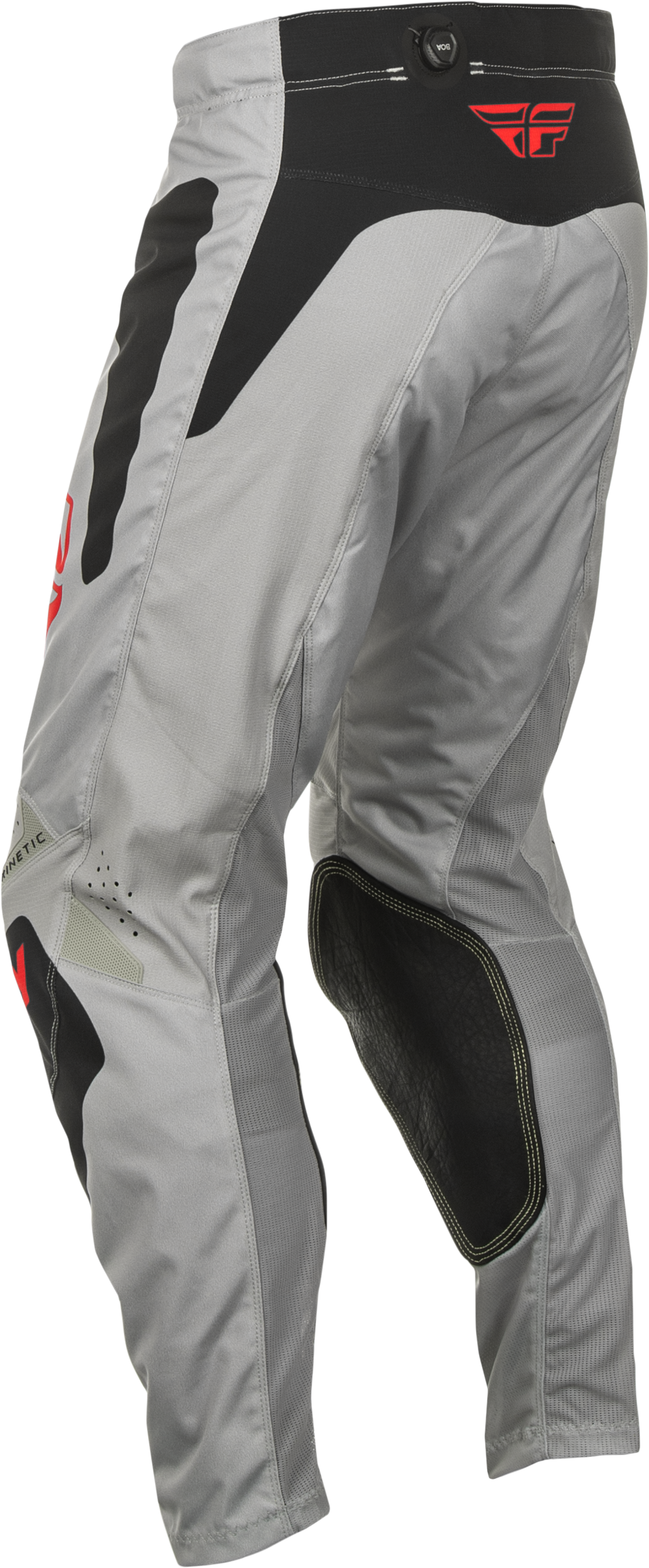 Fly Racing Kinetic Sym Offroad Pants for ATV and Dirt Bike, Size US 34, Light Grey/Red/Black