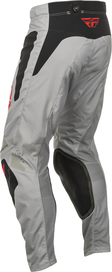 Fly Racing Kinetic Sym Offroad Pants for ATV and Dirt Bike, Size US 34, Light Grey/Red/Black