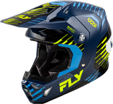 Fly Racing Youth Formula CP Slice Helmet Navy/Hi Vis/White - Size Youth Fit for Off-Road & Motocross