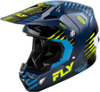 Fly Racing Formula CP Slice Helmet Navy, Hi Vis & White for Youth with Impact Absorption Features