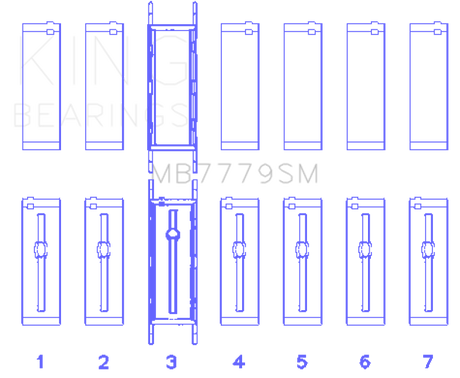 King Engine Bearings BMW B58B30A (Size 0.25 Oversized) Main Bearing Set