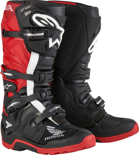 Alpinestars Honda Tech 7 Enduro Drystar Boots for Offroad Vehicles - US Size 7, Black and Bright Red