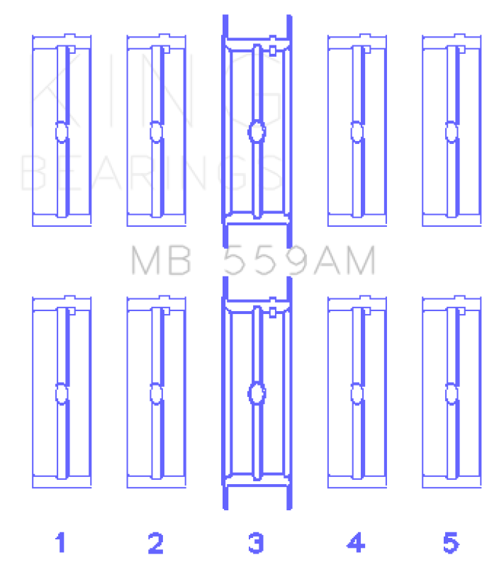 King Engine Bearings Ford 330/352/360/390/410/428 Engine (Size 040) Main Bearing Set