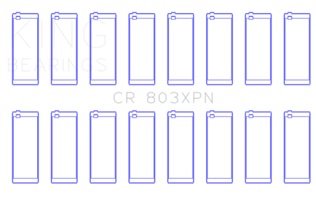 King Chevrolet Small Block 265ci/283ci/327ci (Size STDX) Performance Rod Bearings - Set of 8