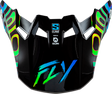 Fly Racing Formula S Carbon Zen Visor Black, Blue, and Yellow for XL/2X Motorcycles