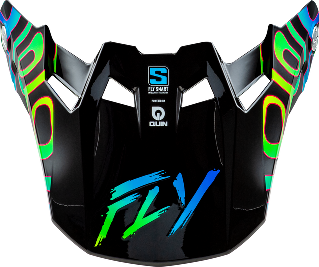 Fly Racing Formula S Carbon Zen Visor Black, Blue, and Yellow for XL/2X Motorcycles