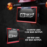 XK GLOW XK034018-B License Plate Frame Light with Turn Signal - Universal Fit for Cars, Trucks, and SUVs