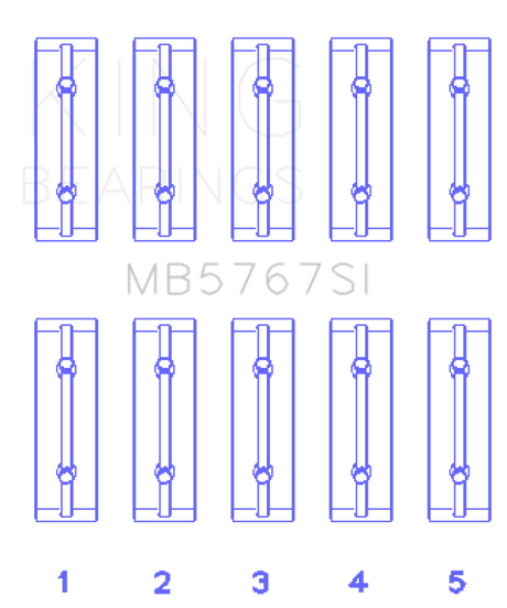 King Engine Bearings Nissan Hr15/16DE (Size +0.50mm) Main Bearing Set