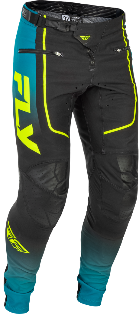 Fly Racing Rayce Bicycle Pants for BMX and Mountain Biking – Size 28, Teal/Black/Lime