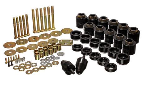 Energy Suspension 2.4108G Hyper-Flex Polyurethane Body Mount Kit for Jeep Wrangler 1988-1995 with 1-Inch Body Lift