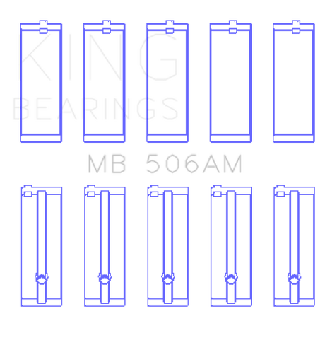 King Engine Bearings Toyota 22R (Size +0.75mm) Main Bearing Set