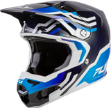 Fly Racing Formula S Carbon Byte Helmet Blue Carbon/Blue/White for Motocross and Off-Road Vehicles
