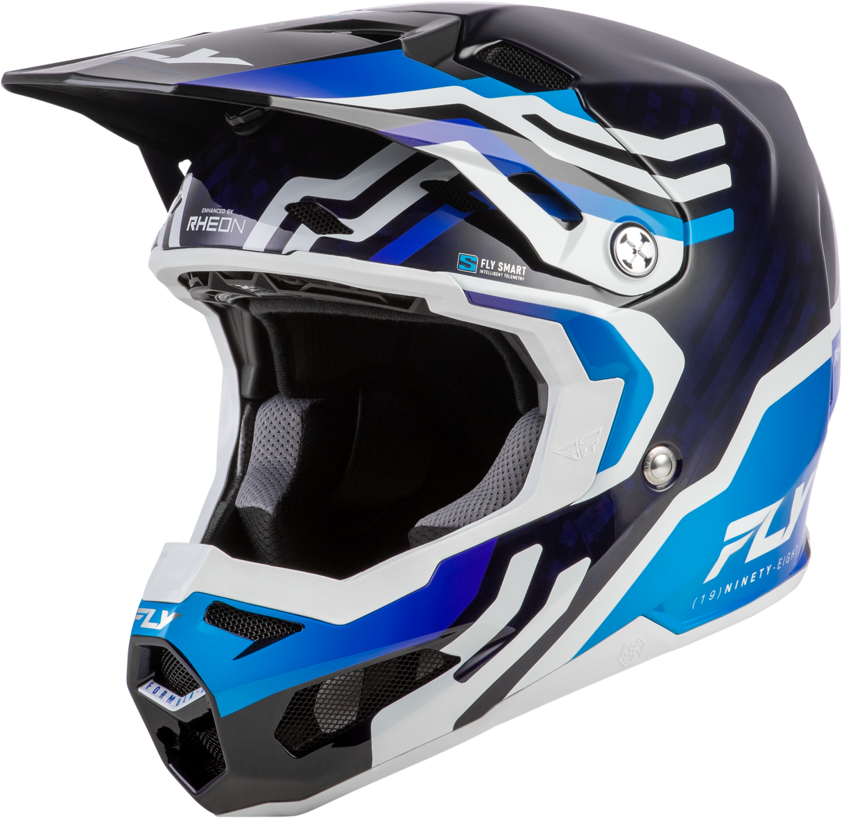Fly Racing Formula S Carbon Byte Helmet Blue Carbon/Blue/White for Motorcycle and ATV Riders