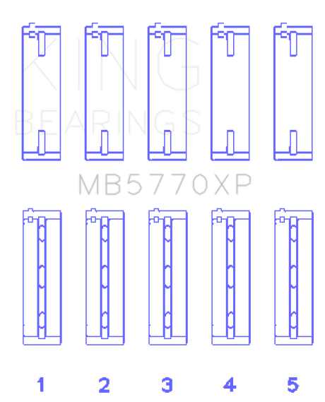 King Engine Bearings Nissan VK45DD/DE 4.5L (Size STD) Performance Main Bearing Set
