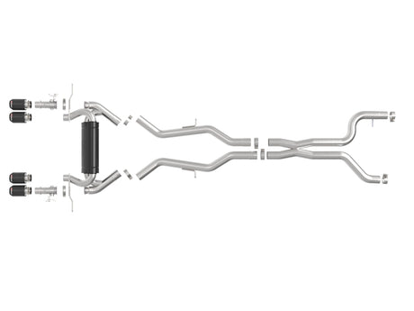 aFe MACH Force-Xp 3 Inch to 2.5 Inch Stainless Steel Cat-Back Exhaust System with Carbon Fiber Tips for BMW M2 (G87) 2023-2025 3.0L L6