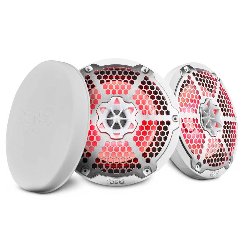DS18 NXL-M Series 8-Inch Marine and Powersports Speaker with RGB LED Lights – White Finish