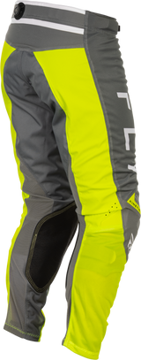 Fly Racing Kinetic Mesh Center Offroad Pants for US 36 Vehicles with BOA Fit System, Grey/White/Hi-Vis