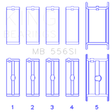King Engine Bearings Chevrolet 396/400/427/502 (Undersize 0.10in) SI-Series Main Bearing Set
