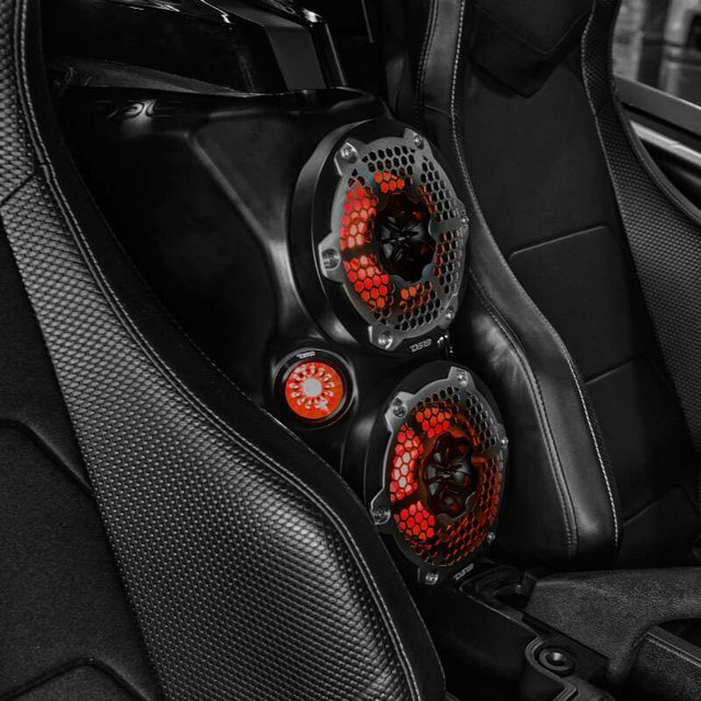 DS18 SLG-WFCC66 Center Console Enclosure for 2015+ Polaris Slingshot with Space for Two 6.5-Inch Waterproof Speakers and High-Power RGB Tweeters