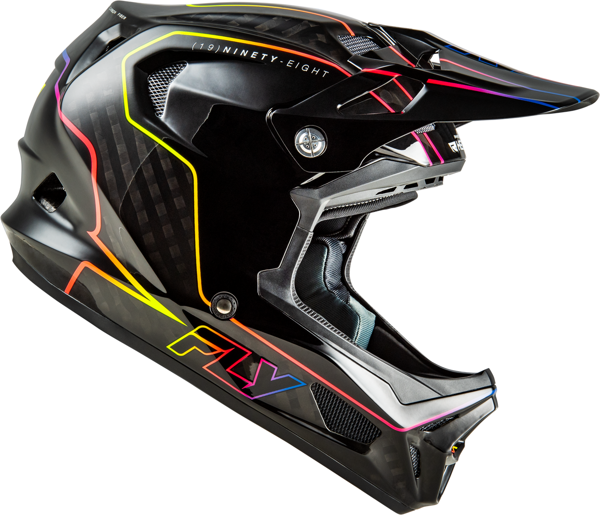 Fly Racing Werx R Flow Carbon Helmet for Motorcycle and ATV - Black Carbon/Black/Multi Large