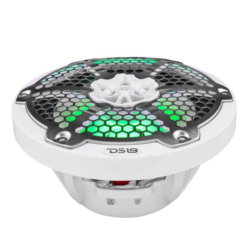DS18 NXL-M Series 8-Inch Marine and Powersports Speaker with RGB LED Lights – White Finish