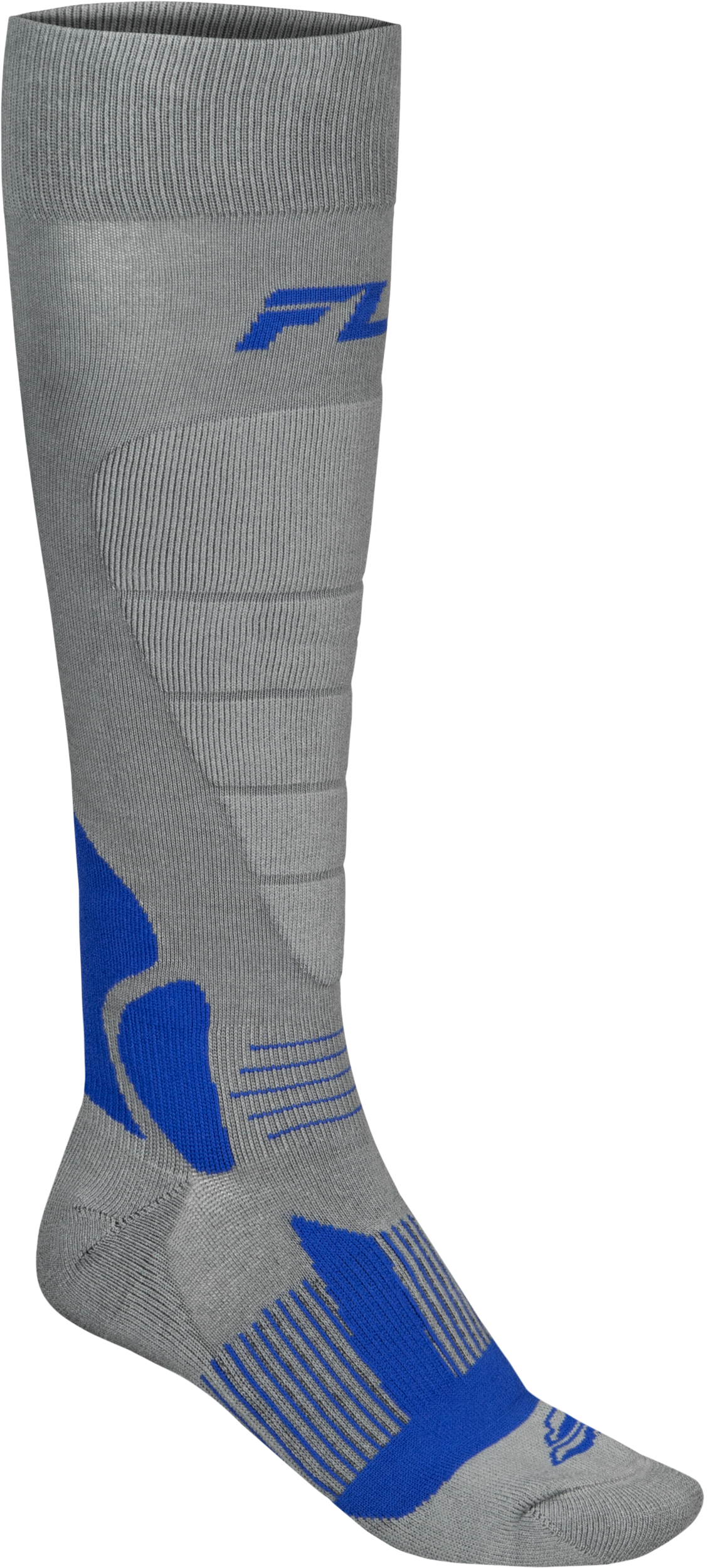 Fly Racing Snow Heavyweight Wool Sock Grey/Blue for ATV, Snowmobile, and Winter Motorcycle Riding