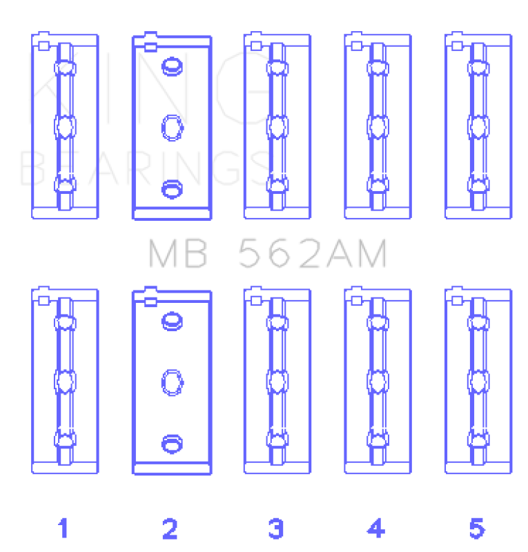 King Engine Bearings Fiat / Lancia / Seat 4cyl  (Size STD) Main Bearing Set