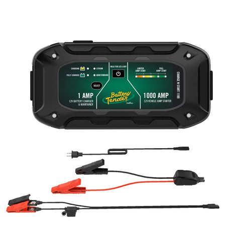 Battery Tender Charge N Start 1100 1A Battery Charger & 1000A Jump Starter - Model 030-7010-WH
