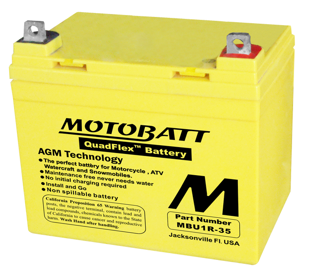 MOTOBATT MBU135 Sealed AGM Battery with Quadflex Technology for Motorcycle, ATV, and Powersports Vehicles