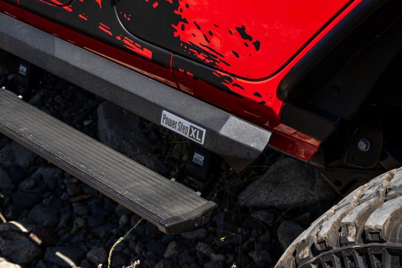 AMP Research PowerStep XL Electric Running Boards for 2018-2021 Jeep Wrangler JL - Black with OEM Style Illumination