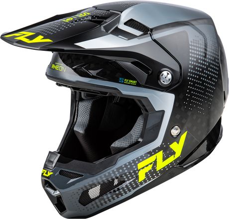 Fly Racing Formula S Carbon Protocol Helmet for Off-Road and Motocross, Black/Carbon/Grey, Fits Honda CRF250R, Kawasaki KX250, Yamaha YZ250F, Suzuki RM-Z250, and KTM SX Models