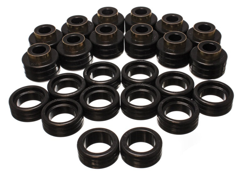 Energy Suspension Hyper-Flex Polyurethane Body (Cab) Mount Set for 1995-1999 GMC C2500 Suburban, Yukon XL 2WD - Black