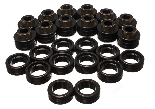 Energy Suspension Hyper-Flex Polyurethane Body (Cab) Mount Set for 1995-1999 GMC C2500 Suburban, Yukon XL 2WD - Black