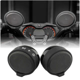DS18 RYDERBT Bluetooth Handlebar Mount Speakers for Motorcycles - 2.5 Inch Full-Range Amplified Class D Audio System with USB Port and Water Resistance
