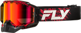 Fly Racing Zone Snow Goggle with Red/Black Frame and Red Mirror/Amber Lens for ATV and Snowmobile