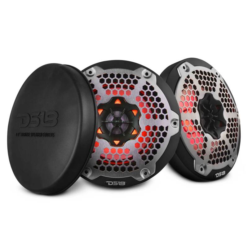 DS18 NXL-M Series Marine and Powersports 6.5-inch 2-Way Speaker with RGB LED Lighting - Black Finish