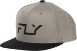 Fly Racing Fly Flow Hat Grey with Adjustable Snapback Closure - Perfect for Off-Road and Motocross Enthusiasts