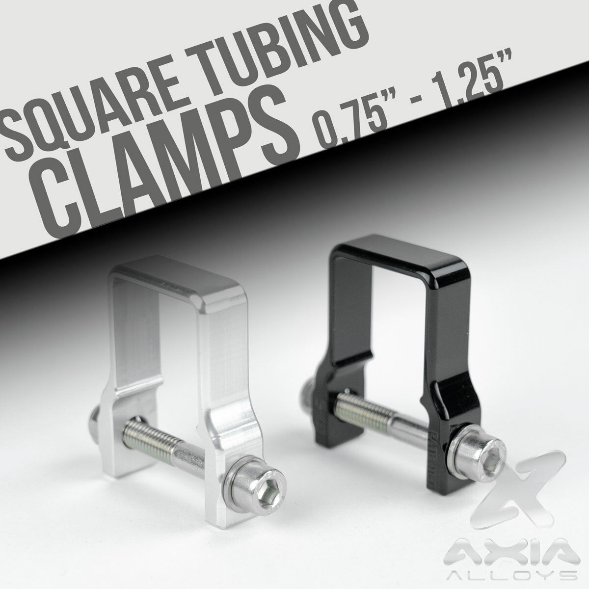 AXIA MODCLS1.0-BK 1 Inch Square Tube Clamp Mount for ATV/UTV Roll Cages