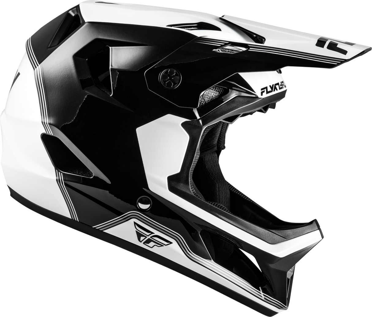 Fly Racing Rayce Repeat Bicycle Helmet Black/White - Universal Fit for Mountain and Road Bikes, Size Small