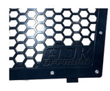 Kawasaki KRX Front Grill by AJK Offroad in Black Close Up of Logo