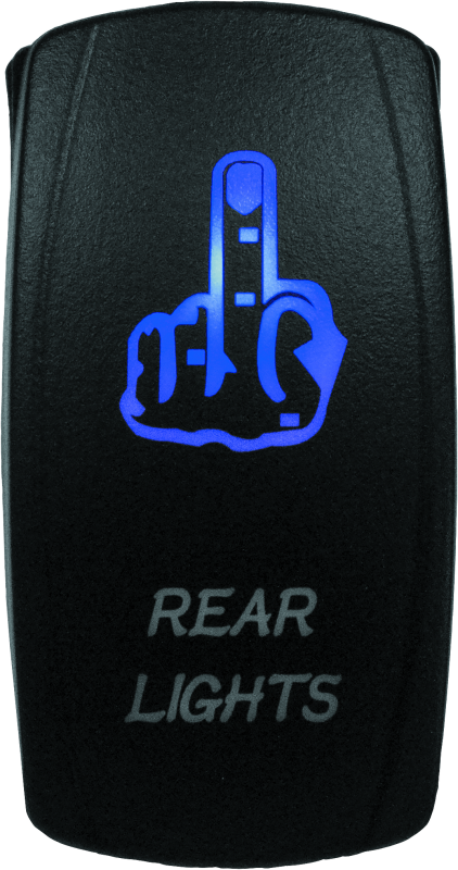 DragonFire Racing Lighted Switch Finger Rear Light On/Off Blue – Durable Waterproof Power Switch for Powersports Vehicles