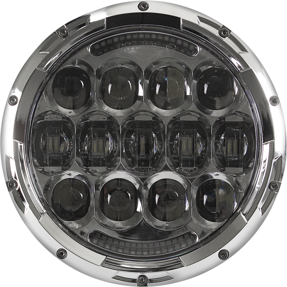 CYRON ABIG7-A6KC 7-inch Chrome Headlight with Daytime Running Lights for City Motorcycles and Scooters