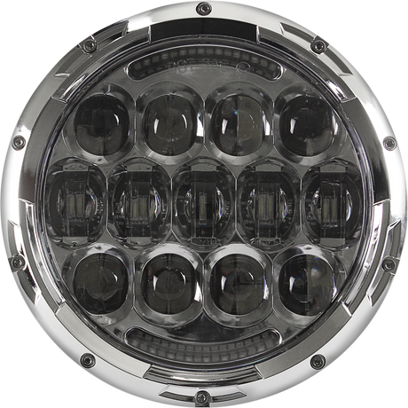 CYRON ABIG7-A6KC 7-inch Chrome Headlight with Daytime Running Lights for City Motorcycles and Scooters