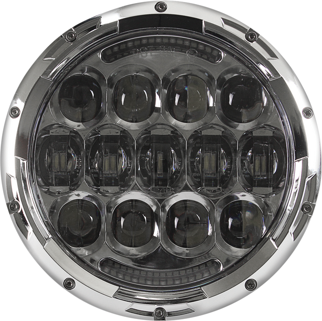 CYRON ABIG7-A6KC 7-inch Chrome Headlight with Daytime Running Lights for City Motorcycles and Scooters