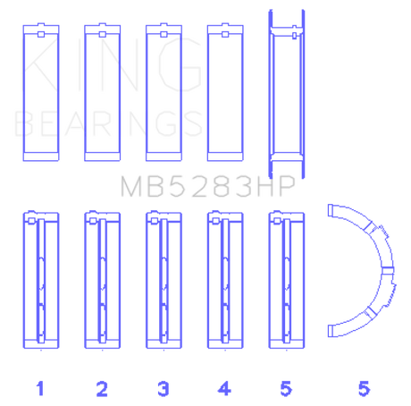 King Engine Bearings Performance Main Bearing Set - Size STD