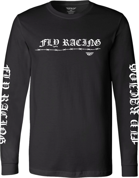 Fly Racing Barbed Wire Long Sleeve Black Motorcycle Jersey - Model 354-0403M, Fits Cruiser and Sport Bikes
