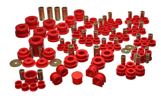 Energy Suspension 02-09 Nissan 350Z / 03-07 Infiniti G35 Coupe Red Hyper-Flex Master Bushing Set – Enhanced Handling and Control for Front and Rear Suspension