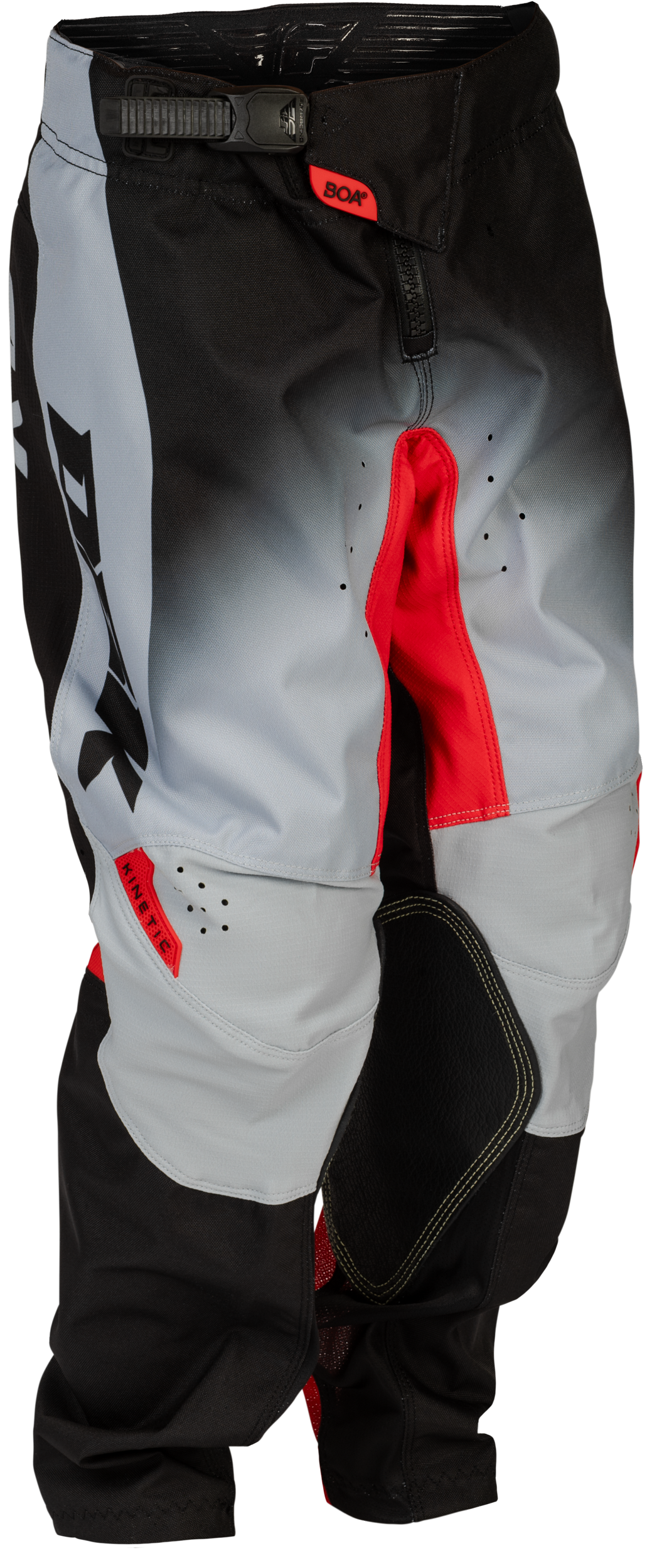 Fly Racing Youth Kinetic DBK Pants for Off-Road Motorcycles – Size 18, Grey/Black/Red, Fits Honda CRF250R, Kawasaki KX250, Yamaha YZ250, KTM SX250